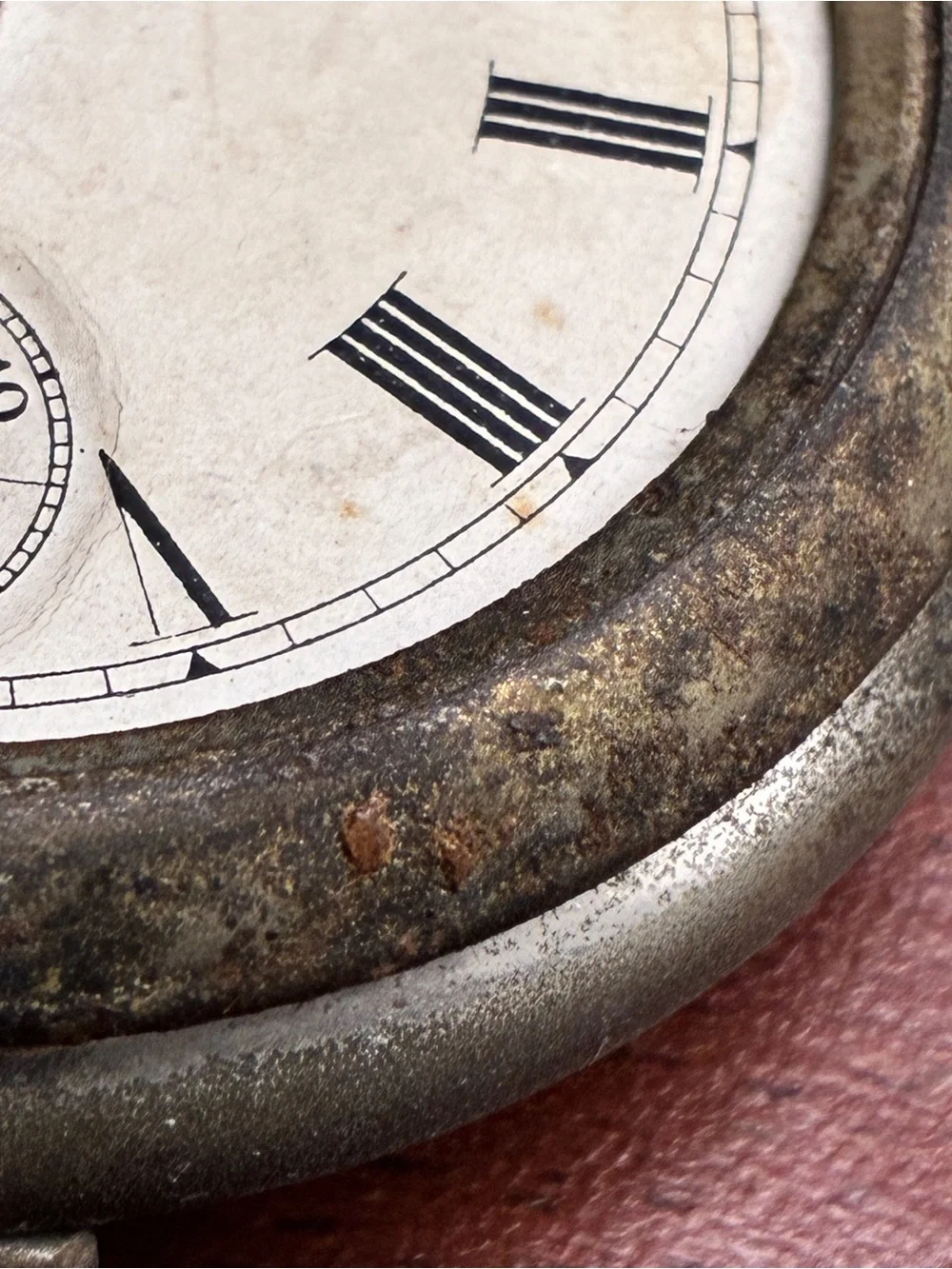 Antique Liberty Connecticut Watch Co. Pocket Watch Runs But No hands For Parts